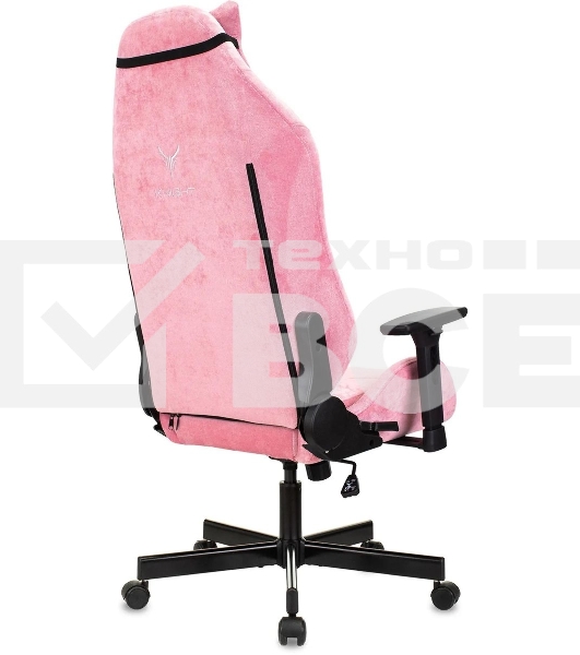 Кресло игровое Knight N1 Fabric розовый Velvet 36 с подголов. крестовина металл