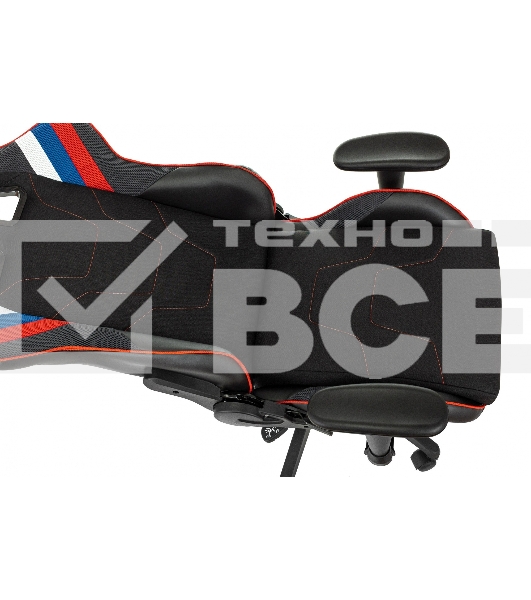 Кресло игровое Бюрократ VIKING 4 AERO RUS белый/синий/красный/черный, искусст. кожа/ткань, две подушки