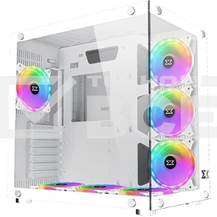 Компьютерный корпус Xigmatek Aquarius Plus White EN46430 ATX, USB3.0x2+USB2.0x1, Front &Left TG, 7PCS AY120 Fan, EN46430 Frontx3+Bottomx3+Rearx1