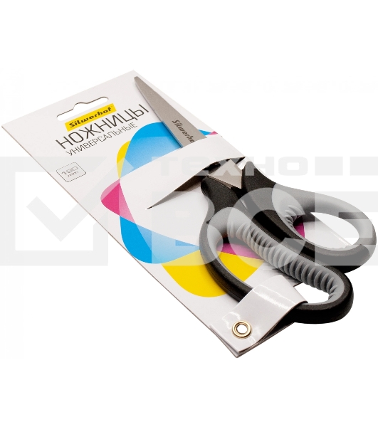 Ножницы Silwerhof Mode универсальные 190мм ручки с резиновой вставкой черный