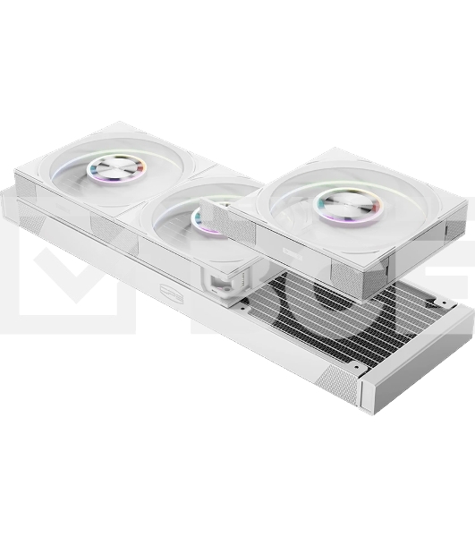 Система охлаждения PCCooler DT360 ARGb Display WH (300W, 360мм, LED temp., белый, ARGb/Fans: 3x120мм, 83.83CFM, 3000RPM/Pump height 62мм, 15dBA, 2600RPM, Rad thickness 27мм/S: 1851, 1700, 1200, 115X, AM5, AM4)