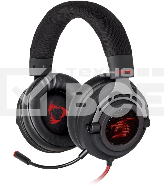 Гарнитура Defender Aspis Pro чёрный, проводная, съёмный микрофон, подсветка