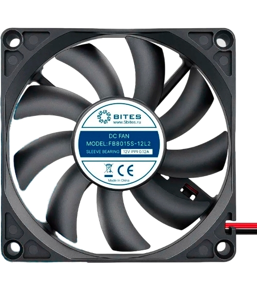Вентилятор для корпуса 5bites FB8015S-12L2 80X15 / SLEEVE / 2000RPM / 2P
