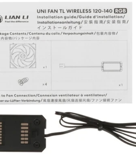 Вентилятор для корпуса Lian-Li Uni Fan TL Wireless 120 Reverse ARGB 120х124.5x28 черный 4-pin 34дБ (G99.12RTL1W1B.R0) Ret