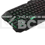 Игровой набор Qumo Mystic K58/M76, кл-ра проводная 104 + 10 клавиш мультимедиа, встроенные подсветки общая + кнопок 3 цвета, мышь проводная, оптическая, 1200/1600/2400/3200 dpi с подсветкой, коврик, фото3