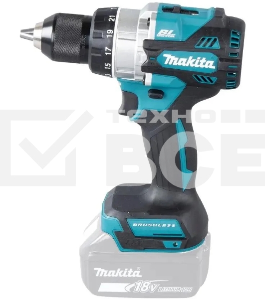 Дрель-шуруповерт аккумуляторная ударная бесщеточная Makita 18В, 13мм, 130Нм (без АКБ и ЗУ)