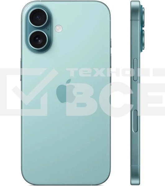Смартфон Apple iPhone 16 A3287, 8/128Gb, бирюзовый