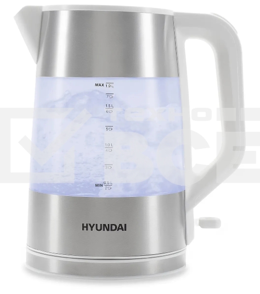Чайник электрический Hyundai HYK-P4025 2л. 2200Вт белый (корпус: пластик)