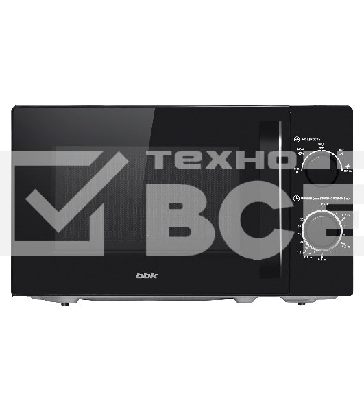 Микроволновая печь BBK 20MWS-760M/B черный, 20 л, 700 Вт, поворотный мехинизм