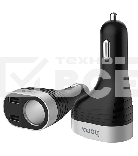 Автомобильная зарядка HOCO Z29 Regal, 2xUSB + прикуриватель, 3.1A, 96W, черный