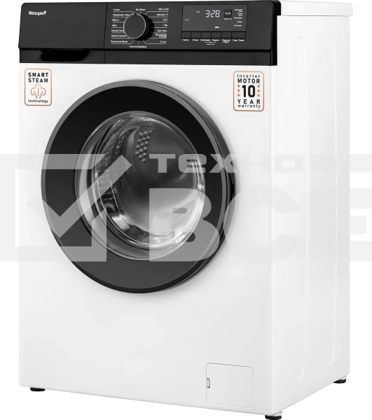 Стиральная машина Weissgauff WM 45127 DC Inverter Steam белый, загрузка фронтальная 7 кг, 1200 об/мин., класс: А+++