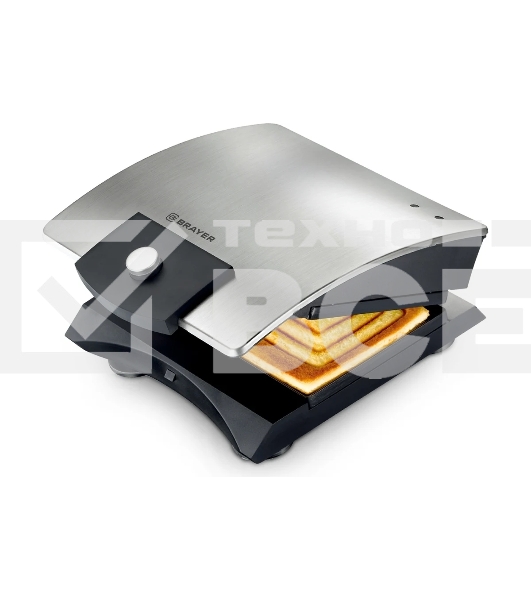 Сэндвичница BRAYER BR2204 750 Вт, серебристый/черный