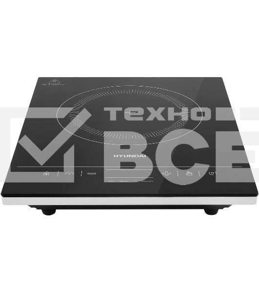 Плита Индукционная Hyundai HYC-0111 черный/серебристый закаленное стекло (настольная)