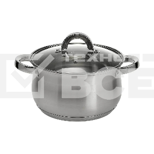 Кастрюля WEBBER BE-145/2 4 л, нержавеющая сталь, со стеклянной крышкой