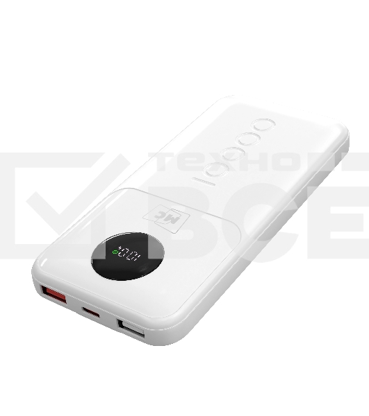 Портативный аккумулятор MORE CHOICE (4620202552808) PB35-10 10000mAh 2USB+1Type-C 3.0A 22.5W+PD20W+QC3.0, белый