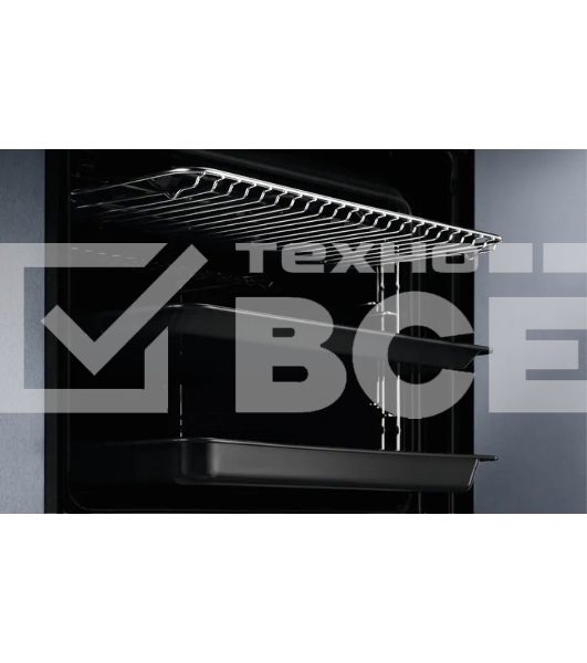 Электрический духовой шкаф Electrolux с конвекцией, приготовление на пару, объем 72 л, 10 режимов, автопрограммы, очистка пиролитическая, 3 стекла в дверце, направляющие проволочные + телескопические (1 уровень)