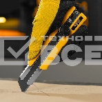 Нож Denzel 25 мм, сменное лезвие, SK4, корпус из TPR, метал. направляющая, винтовой фиксатор, фото5