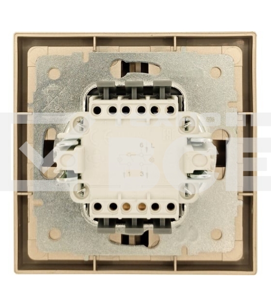 Выключатель LEZARD 704-3688-112QC 2-кл. с индик. СП ZIMA IP20 10А безвинт. зажим, зол.