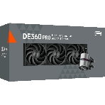 Система охлаждения Water Cooling System PCCooler DE360 Pro BK (300W, 360мм, Black, ARGB Pump, Fans: 3x120мм, 86.73CFM, 32dBA, 2200RPM/Pump height 57мм, 28dBA, 3200RPM, Rad thickness 27мм/S: 1851, 1700, 1200, 115X, AM5, AM4, AM3), фото2