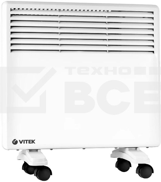 Конвектор Vitek VT-2183 белый, 1000Вт, 20м2, термостат
