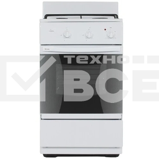 Плита комбинированная Flama CK 2201 W белый, конфорок 2 шт газовых, духовка 30 л, 50 см x 85 см x 38 см