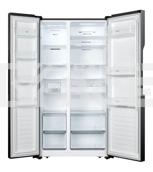 Холодильник Gorenje NRS918EMB черный инвертер двухкамерный 334/167л морозилка сбоку, No Frost, Side by Side