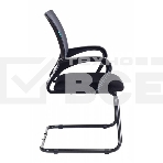 Кресло компьютерное Бюрократ CH-695N-AV/DG/TW-11 серый TW-04, сиденье черный TW-11, на полозьях, фото4