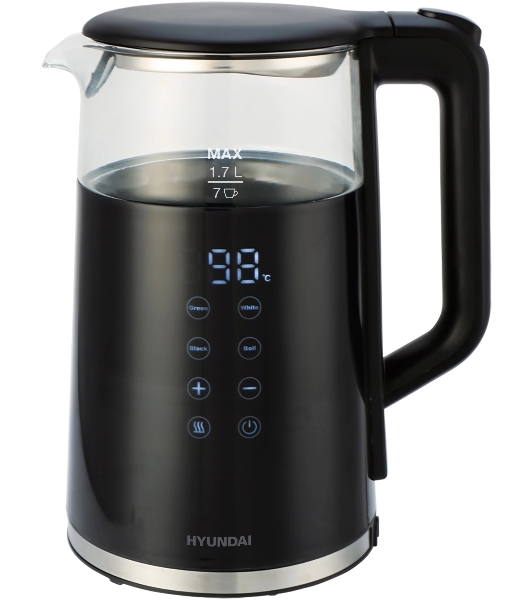 Чайник электрический Hyundai HYK-G5403 1.7л. 2200Вт черный корпус: стекло