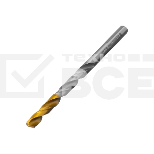 Сверло спиральное по металлу Denzel 6,5 x 100 мм, Р6М5, Golden Tip