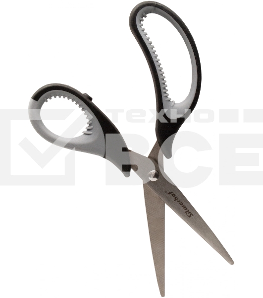 Ножницы Silwerhof Mode универсальные 190мм ручки с резиновой вставкой черный