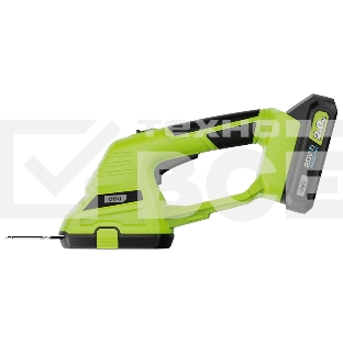 Ножницы-кусторез аккумуляторные Deli DG621-1 (1АКБ*2А·ч + ЗУ, 20V), макс. толщина реза 8мм, макс. частота хода лезвия 1200об/мин, ширина обработки травы 10 см, длина насадки для кустовых пород 20 см