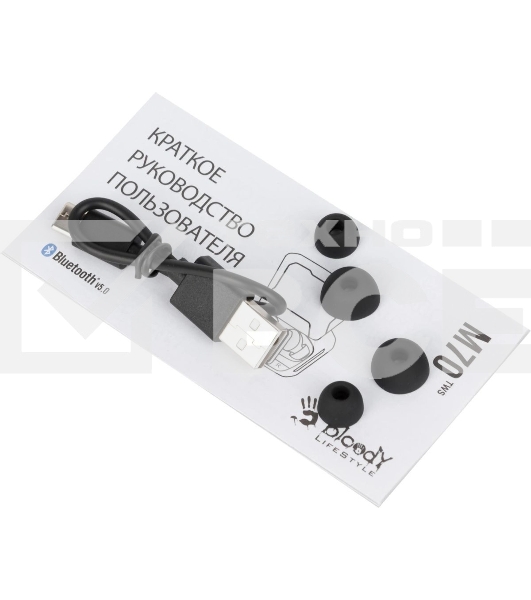 Гарнитура проводная с микрофоном A4Tech Bloody M70 черный/красный вкладыши BT в ушной раковине (M70 BLACK+ RED)