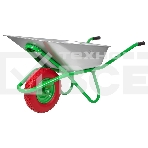 Тачка садово-строительная Сибртех с PU колесом, грузоподъемность 180 кг, объем 90 л, фото 1