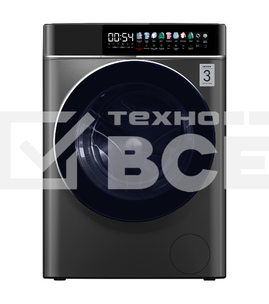 Стиральная машина с сушкой Centek CT-1948 серый, загрузка фронтальная 10 кг, 1400 об/мин, Класс А+++