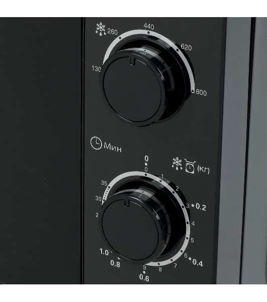 Микроволновая печь Sharp R-2000RK черный, 20 л, 800 Вт, переключатели - поворотный механизм