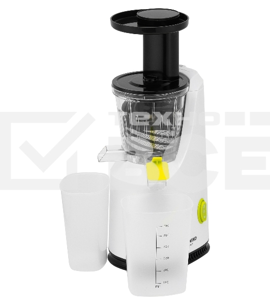 Соковыжималка Starwind SJ3112 белый, шнековая вертикальная, 200 Вт, 600 мл, электронное, реверс