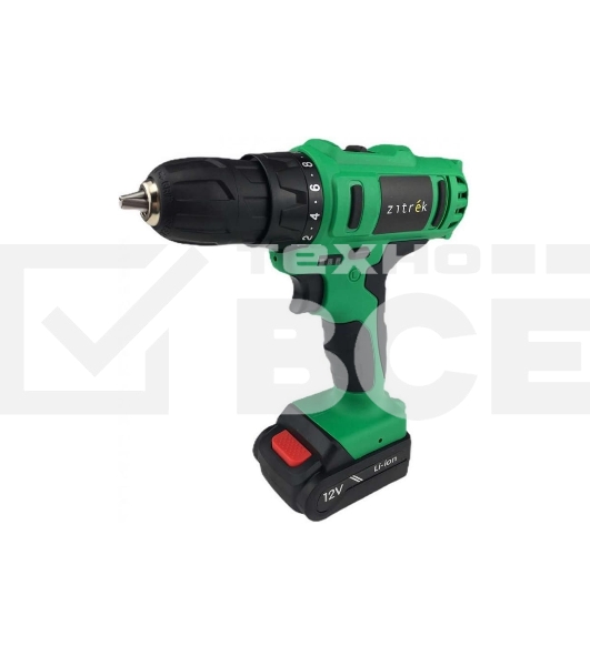 Дрель-шуруповерт Zitrek Greenpower 12-Li 063-4074, Аккумуляторная, 12В, 2 АКБ, Кейс