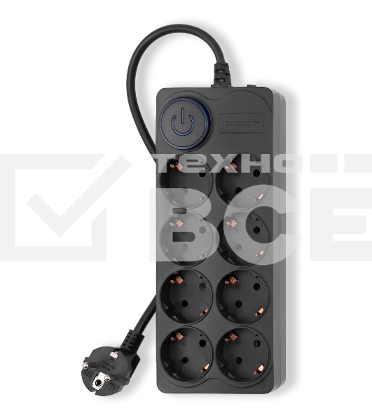 Сетевой фильтр Ippon BK-8-EU-3-10-B 3м (8 розеток) черный (коробка)