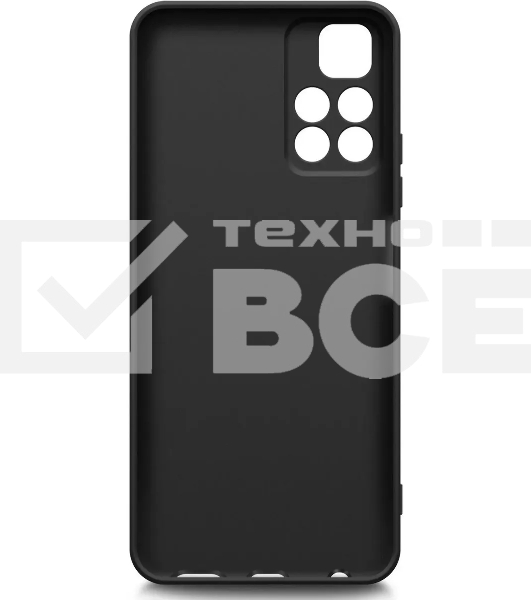 Чехол (клип-кейс) BORASCO Silicone Case, для Xiaomi Poco M4 Pro, черный (матовый) 70106