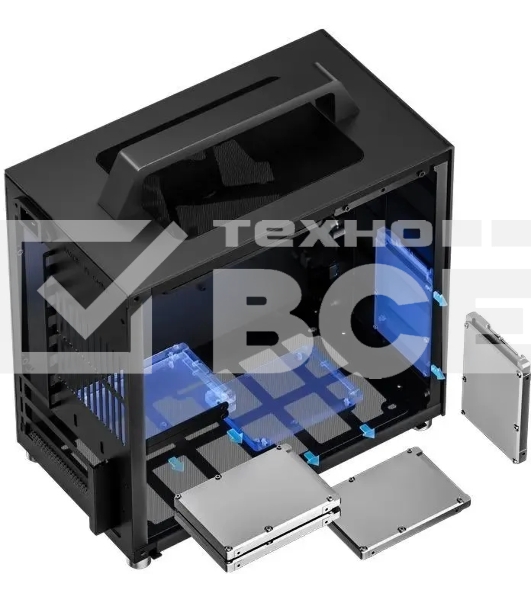 Компьютерный корпус JONSBO T8 PLUS Black без БП, боковые панели из закаленного стекла, mini-ITX, черный