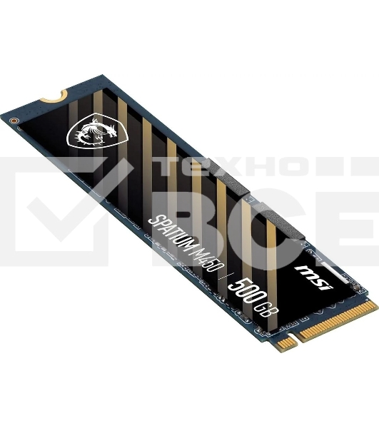 Накопитель SSD MSI SPATIUM M450, 500GB, M.2 2280, PCIe 4.0 x4, NVMe, R/W 3600/2300