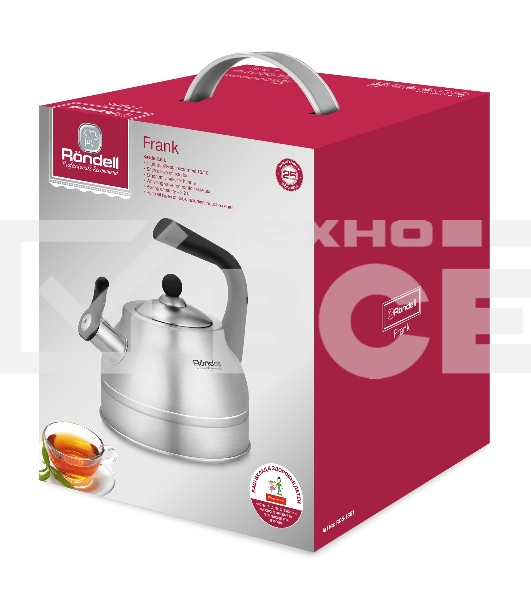 Чайник металлический Rondell Frank RDS-1861 2.8 л, стальной
