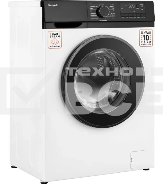 Стиральная машина Weissgauff WM 45127 DC Inverter Steam белый, загрузка фронтальная 7 кг, 1200 об/мин., класс: А+++