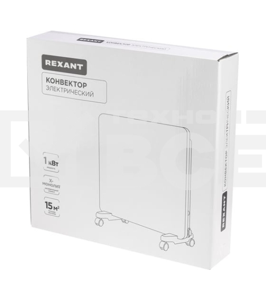 Конвектор Rexant 60-0096, белый, 1000 Вт, 15 м2, механический термостат