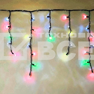 Гирлянда светод. уличная Funray Бахрома SIC-120M,3.0x0.7м,120 ламп,мульти,IP60,черн.шн.1.5м,СОЕД,