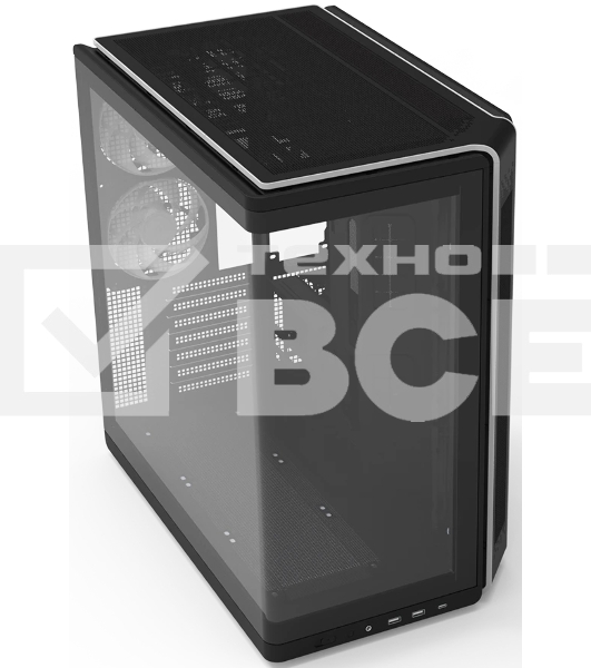 Компьютерный корпус ZALMAN MidTower P60 black (ATX, без БП, 2xUSB 3.0+USB Type C, 5x120мм ARGb) (Zalman P60 Black)
