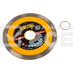 Диск алмазный отрезной Denzel 115 х 22,2 мм, сплошной, супертонкий, горячий пресс, мокрое резание