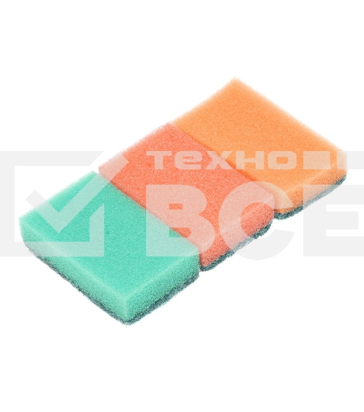 Губки для посуды Mini, 79x49x23 мм, 3 шт., Россия Elfe