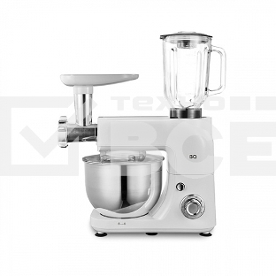 Планетарный миксер BQ MX620 White. Максимальная мощность 1600 Вт / Чаша из нержавеющей стали 5 л / 6 скоростей + импульсный режим