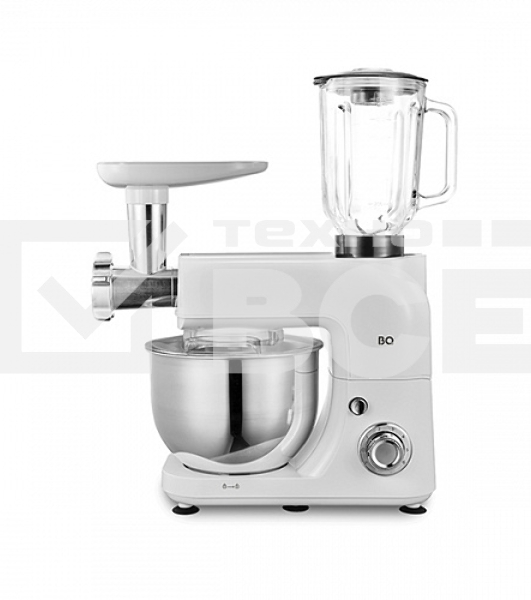Планетарный миксер BQ MX620 White. Максимальная мощность 1600 Вт / Чаша из нержавеющей стали 5 л / 6 скоростей + импульсный режим